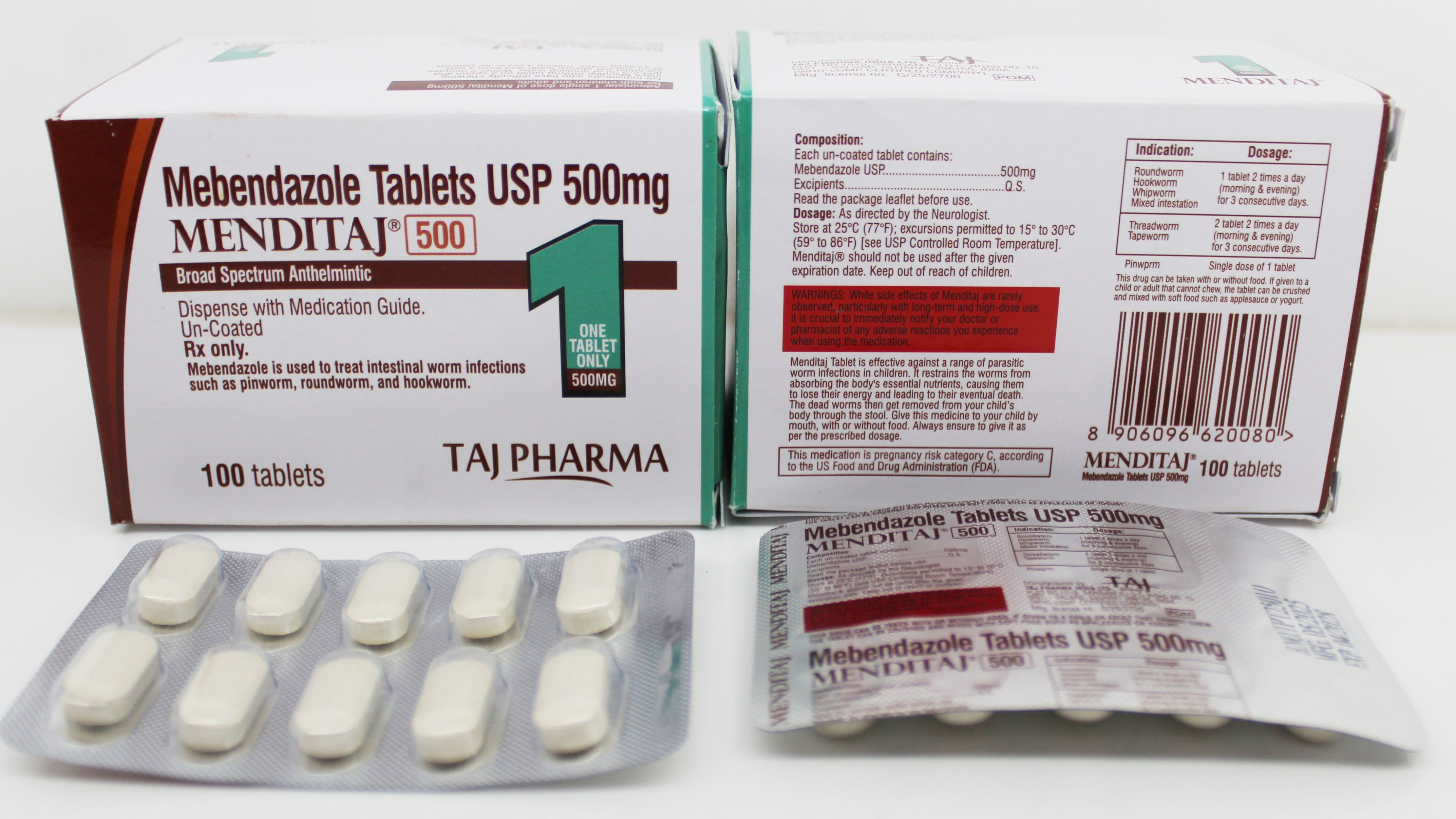 Mebendazole Tablets 500mg - Menditaj 500